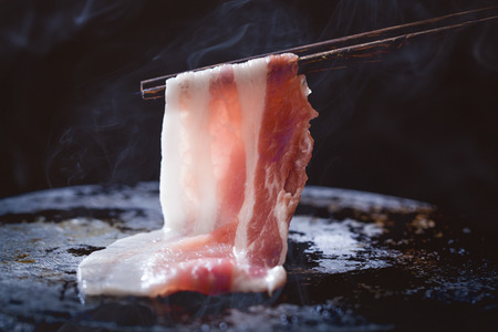 Grilled pork on the grill.の写真素材