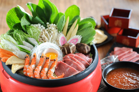 Japanese sukiyaki in traditionalの写真素材