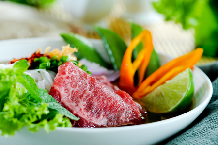 Traditional Vietnamese beef soup phoの写真素材