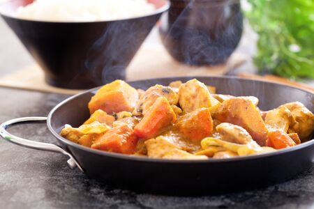 Chicken curry with rice,Asian cuisineの写真素材