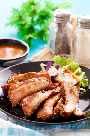 Roasted pork  in chinese restaurantsの写真素材