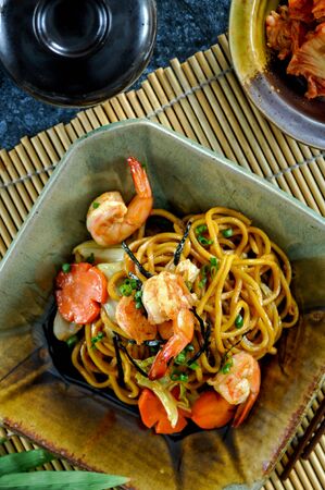 Yaki soba noodles, japanese cuisineの写真素材