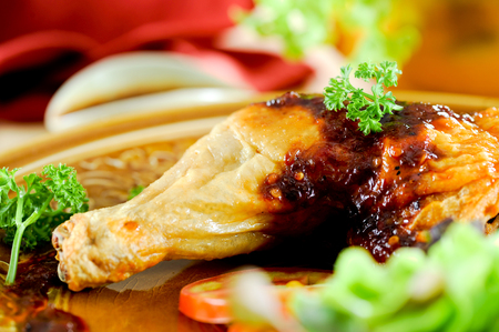 Fried chicken with chili paste,Asian cuisineの写真素材