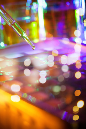 Microbiological pipette in the genetic laboratoryの写真素材