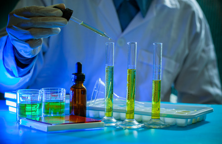 Microbiological pipette in the genetic laboratoryの写真素材