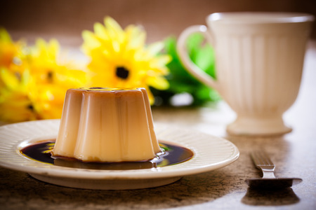 Caramel custard, dessert cuisineの写真素材