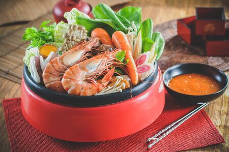 Japanese sukiyaki in traditional