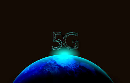 5G network digital hologram and internet  background.3D Renderingの写真素材