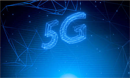 5G network digital hologram and internet  background.3D Renderingの写真素材