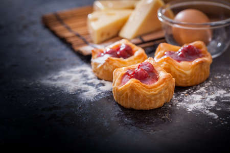 Home made sweet cherry pieの写真素材