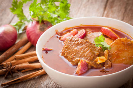 Chicken Massaman curry and ingredient spice,Asian foodの写真素材