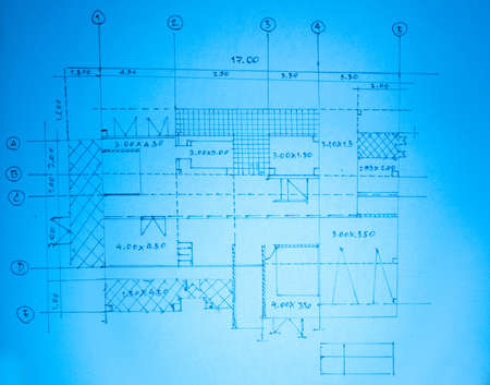 Blueprints architectural background building model.の写真素材