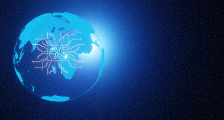 Global network with 6G network connection.3D renderingの写真素材