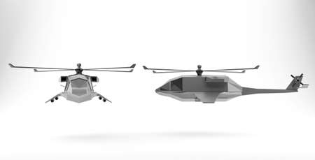 Army apache attack helicopter in flight.3d renderingの写真素材