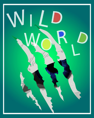 Poster or cover with the image of a wild beast wolf vector illustration.のイラスト素材