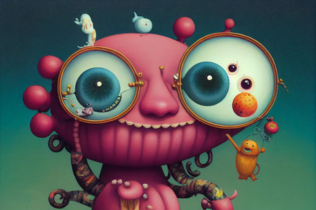 funny strange cartoon characters monster rubber