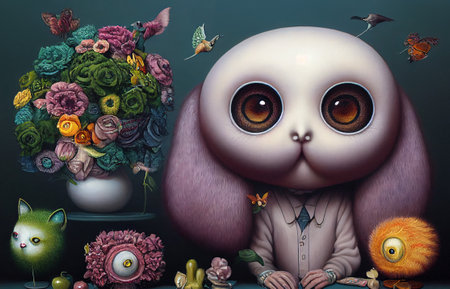 Funny cartoon animal charactermonster rubber 3dの写真素材