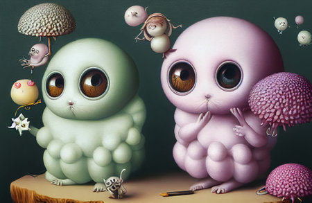 Funny cartoon animal charactermonster rubber 3dの写真素材