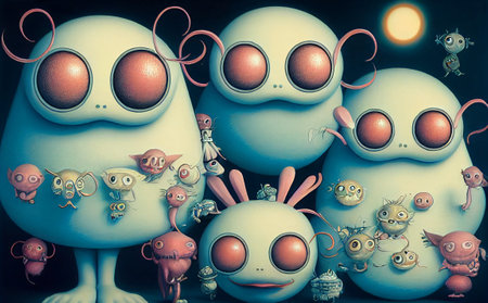 Funny cartoon animal charactermonster rubber 3dの写真素材