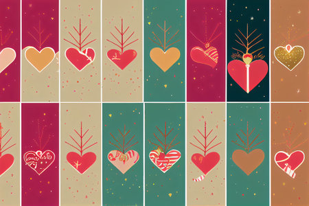 Valentine's day background with hearts. Vector Illustration.