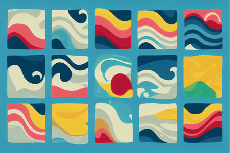 Set of abstract backgrounds in retro style. Vector illustration for your designの写真素材