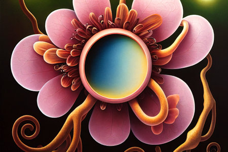 3d illustration of  spermatozoons and egg cell.の写真素材