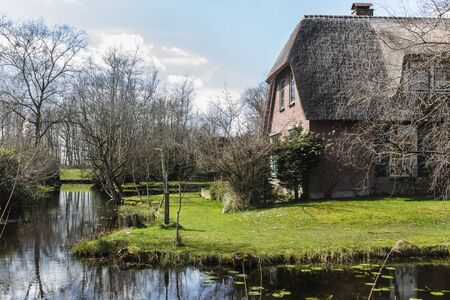 Fine country view in Giethoorn, Netherlandsの写真素材