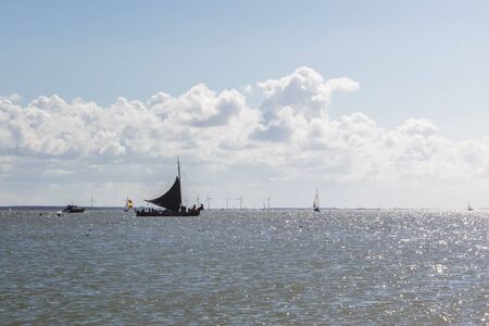 Black Sailboat, Marken, The Netherlandの写真素材