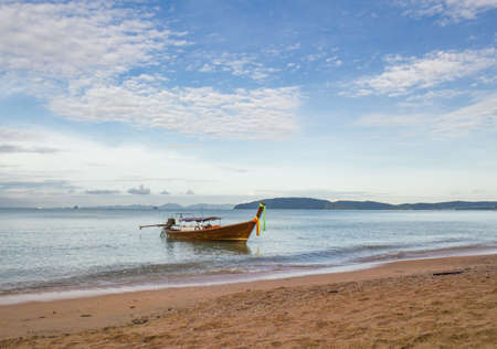 long tail boat at Ao nang beach,Krabi, South of Thailandの写真素材