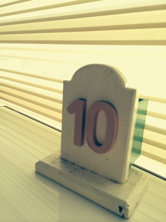 Number of the table in restaurantの素材