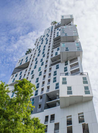 modern building with blue sky background