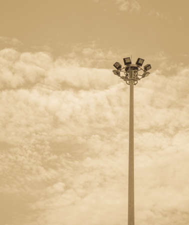 spotlight on blue sky backgroundの写真素材