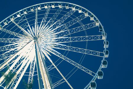 ferris wheel at nightの写真素材