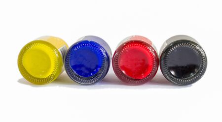 bottles poster color isolated on white background