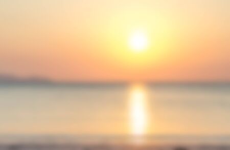 abstract blur photo of sunset on the beach of Thailandの写真素材