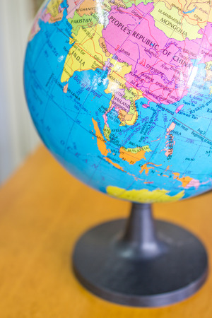 classroom globe focus on Thailandの写真素材