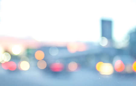 abstract bokeh blur photo of car on the roadの写真素材