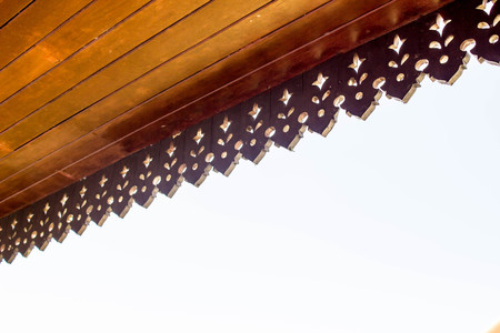 Traditional Thai style pattern decoration on eavesの写真素材