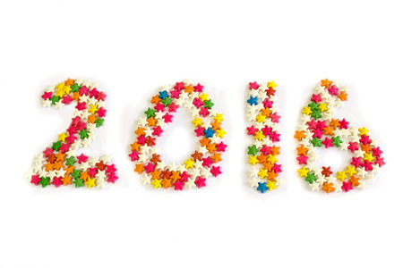 sprinkles display in number of new year 2016