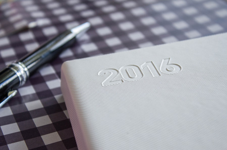 New Year 2016  diary with penの写真素材
