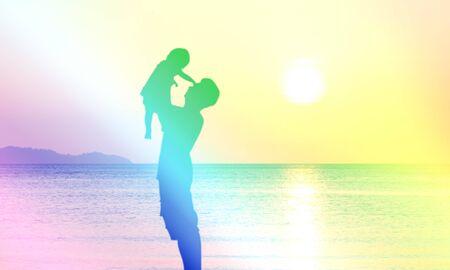 sunset on the beach of Thailandの写真素材