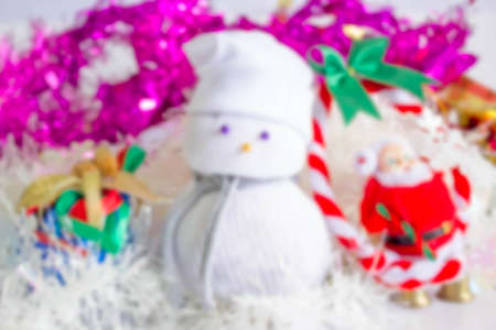blur photo of decorativie Christmas ornamentsの写真素材