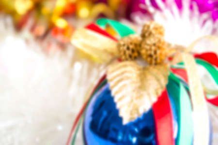 blur photo of decorativie Christmas ornamentsの写真素材