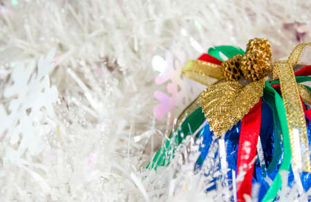 close up of decorativie Christmas ornamentsの写真素材