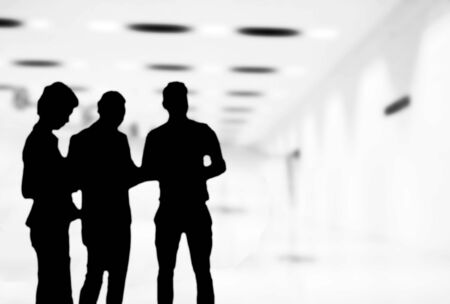 silhouette photo of business people in the officeの写真素材