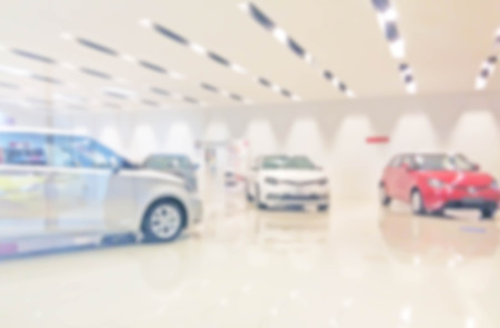 blur photo of car showroomの写真素材