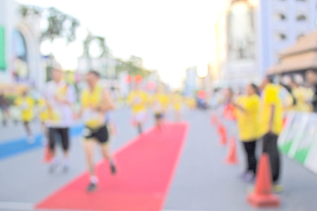 blur photo of runners in Thailand Fathers Dayの写真素材