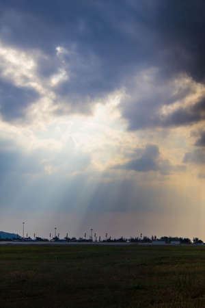 sky with cloud and sun lightの写真素材