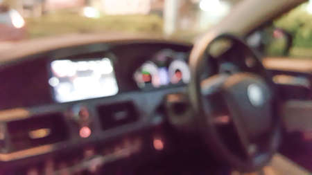 abstract blurred photo  in the carの写真素材