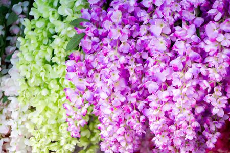 color artificial flowers for decorationの写真素材